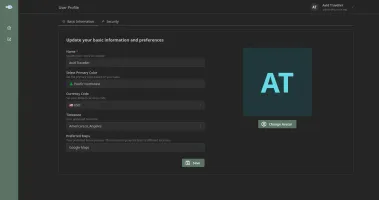 Dark mode user profile screen