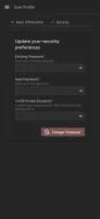 Mobile preferences screen