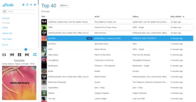 Stretto web player interface