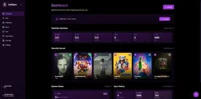 ListSync Web Dashboard main view