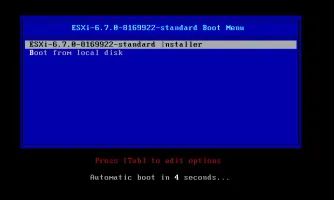 VMware ESXi installation via iVentoy