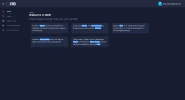 Orb UI Preview showing agent management dashboard