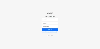 User registration page