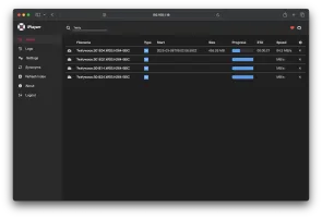 Queue view showing active downloads