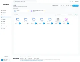File browser with folders, file groups, quick access, and department filtering
