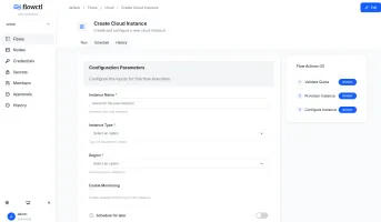 Trigger flow with custom inputs