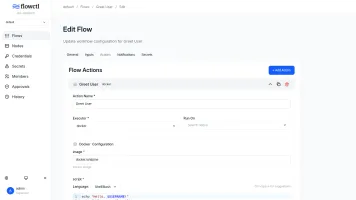 Flow definition editor