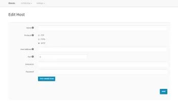 Host configuration page