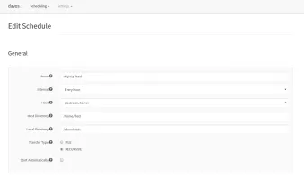 Schedule configuration page 1