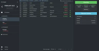 Account management screen
