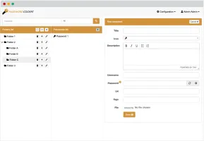 Password manager screen showing password entries