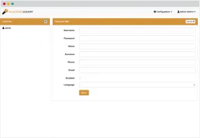 User manager screen showing user list and permissions