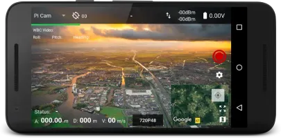 DroneBridge Android app map view showing drone position and telemetry