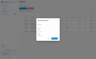 Add Decision dialog with manual ban options