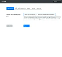 Poll creation step: Type of poll