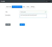 Poll creation step: Title and description