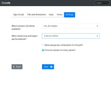 Poll creation step: Settings