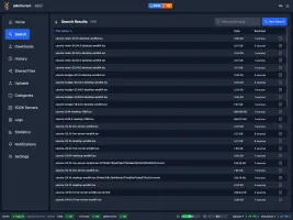 Search view on desktop
