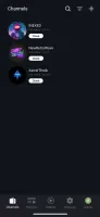 Mobile view of channels tab