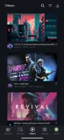 Mobile view of videos tab