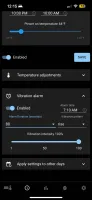 Alarm configuration screen