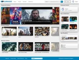 ClipBucket V5 light theme homepage showing video listings