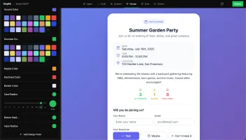 Design System panel with CSS variable controls