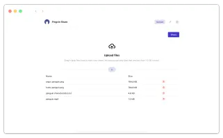 Pingvin Share X web interface showing file sharing UI