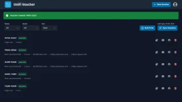 Vouchers overview on desktop