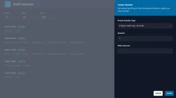 Create voucher screen on desktop