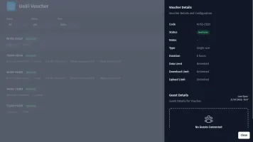 Voucher details on desktop
