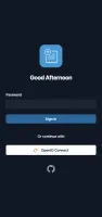 Login screen on mobile