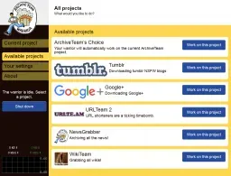 ArchiveTeam Warrior screenshot 2