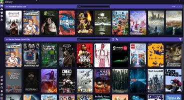 GameVault library view showing game collection with cover art