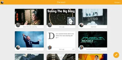 Zusam web interface showing private group forum with messages and media