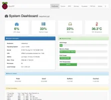 GumCP dashboard showing live CPU, memory, temperature, network and service status