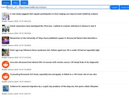 Standard list view for RSS news reading