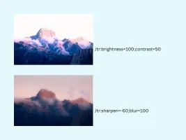 Brightness, contrast, sharpen and blur adjustments