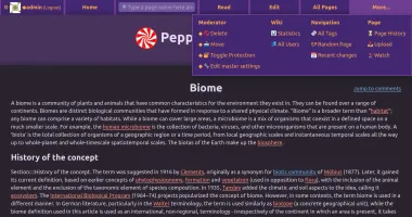 Main page in dark theme