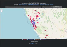 Meshview start page showing live mesh network map and data visualization