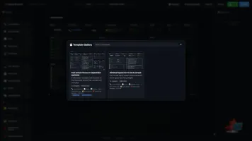 Template gallery with dashboard templates