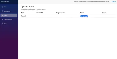 Queue page showing pending updates