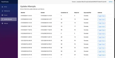 Update Attempts page with history
