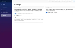 Settings page