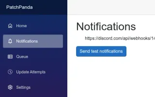 Notifications page