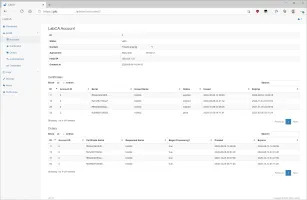 LabCA admin logs view