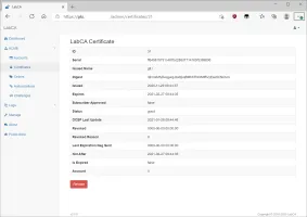 LabCA admin management view
