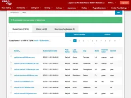 Mailing list member management interface