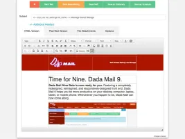 Mass mailing composition with rich text editor