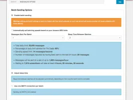 Batch sending configuration options
